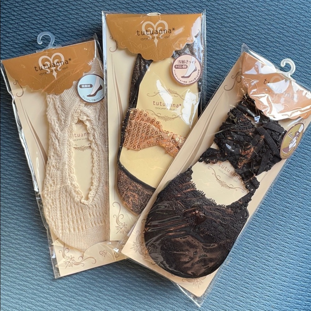 Cute socks for flats from Japan (set of 3)